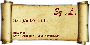 Szijártó Lili névjegykártya