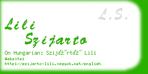 lili szijarto business card